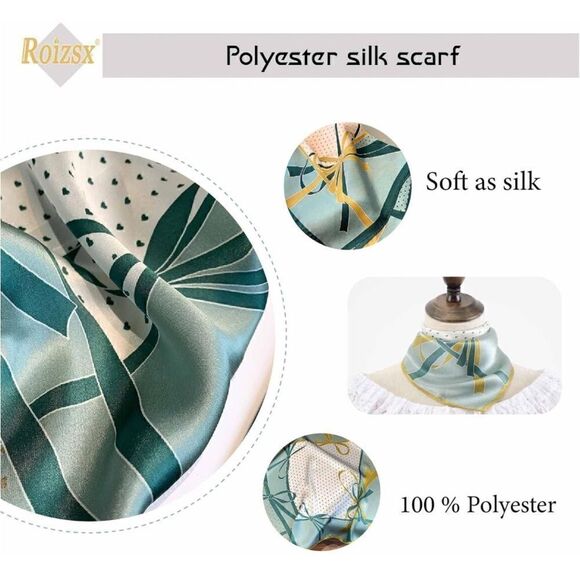 Heart Print Silky Scarf 